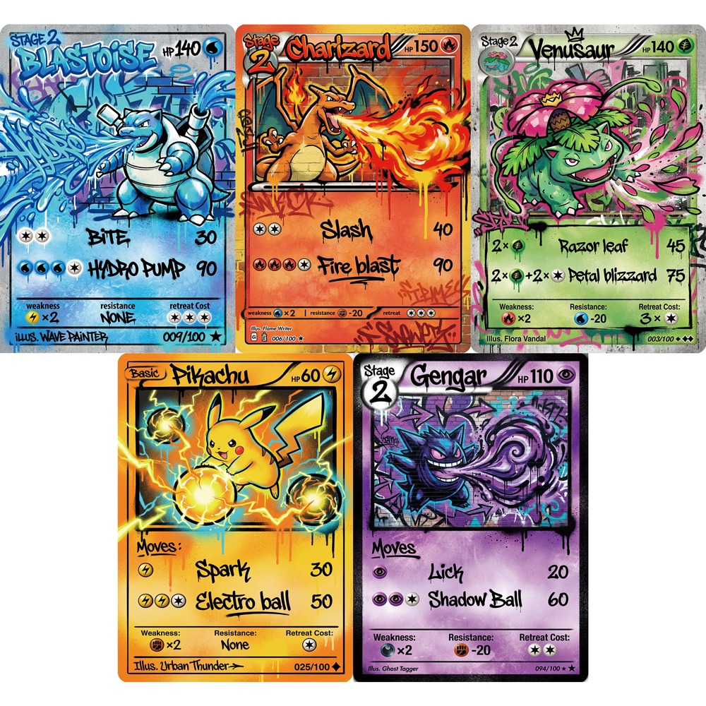 Board Game Pokemon - 5Pcs Pokemon Cards Charizard Gengar Blastoise