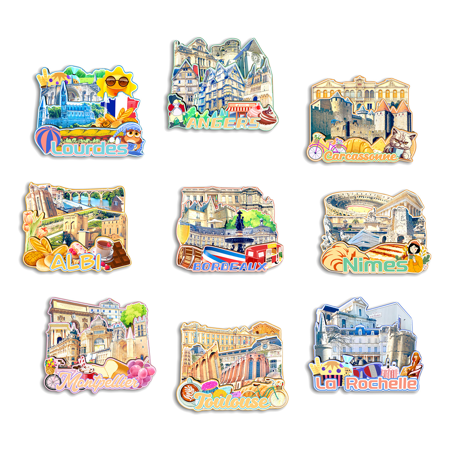 Board Game Vector - Bordeaux La Rochelle Toulouse Montpellier Nimes