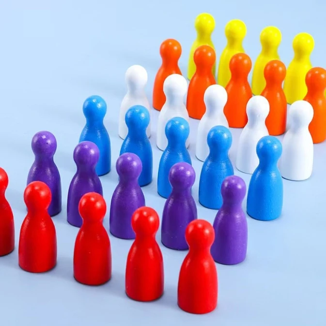 100 Pcs Colorful Wooden Chess  – Board Game Vector recenzja i cena