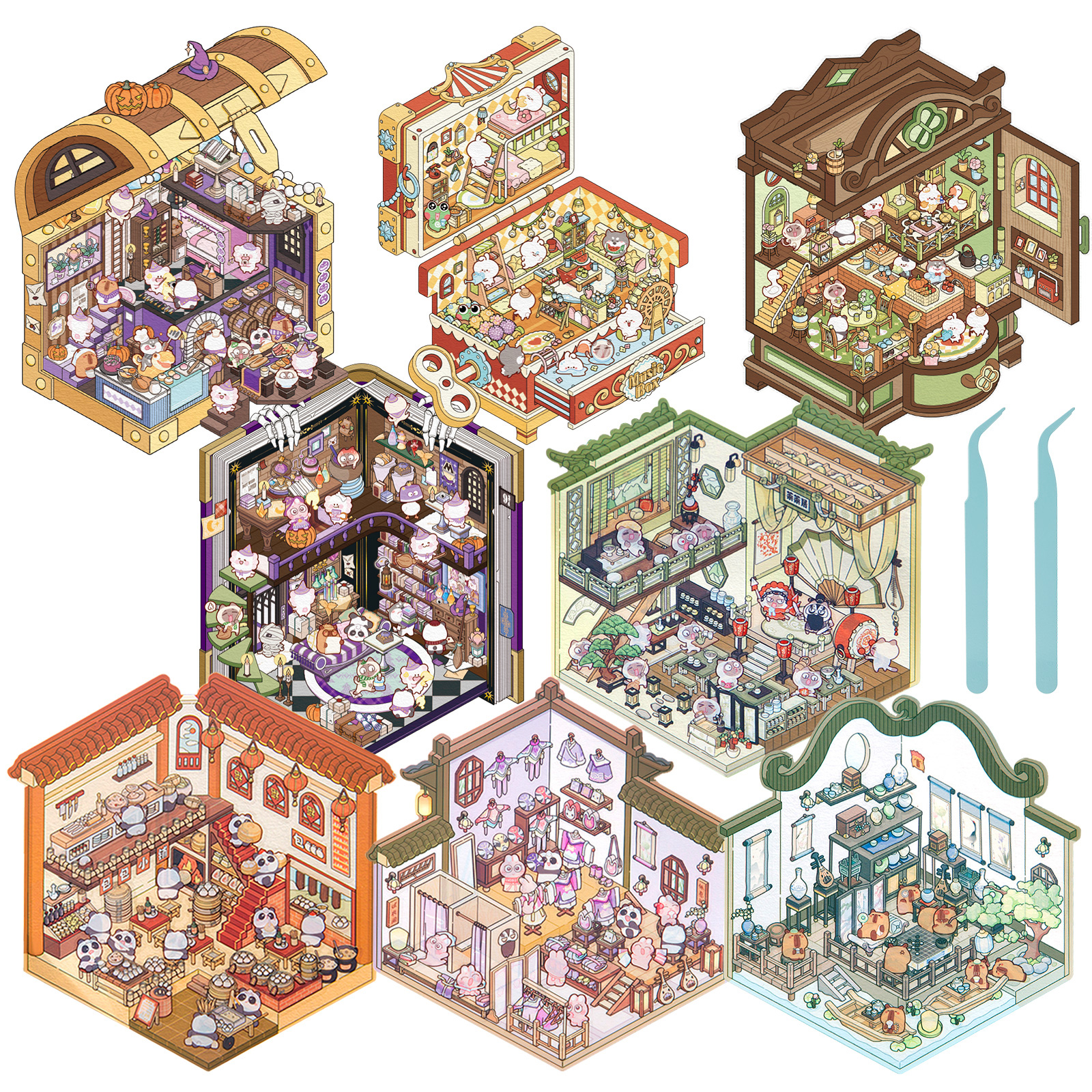 12/8Pc DIY 3D House Stickers S – Miniature Painting Set recenzja i cena