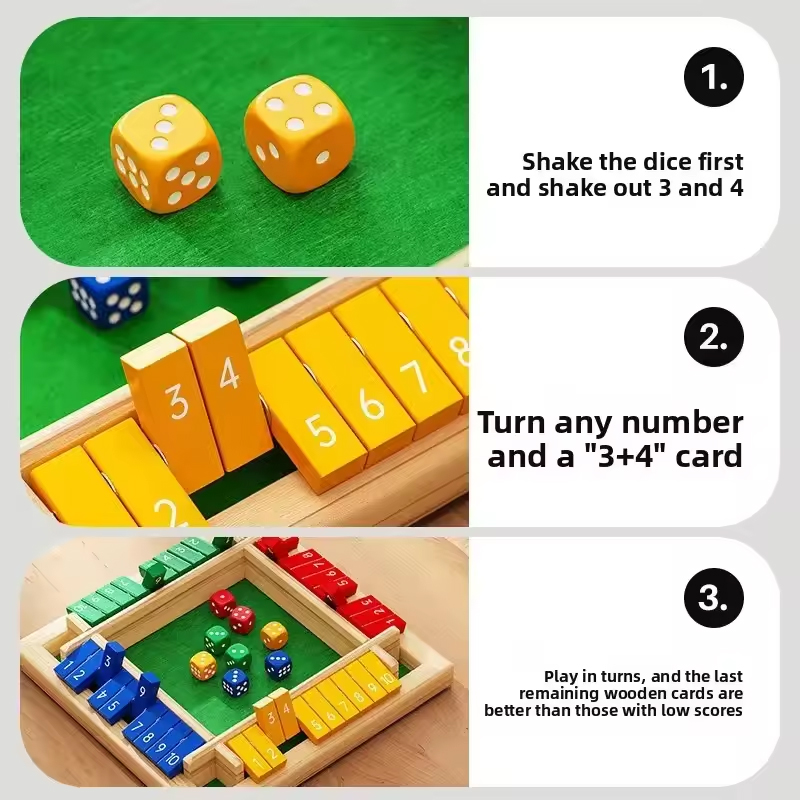 Box Game Wooden Dice Four-Side – Board Game Flip 7 recenzja i cena