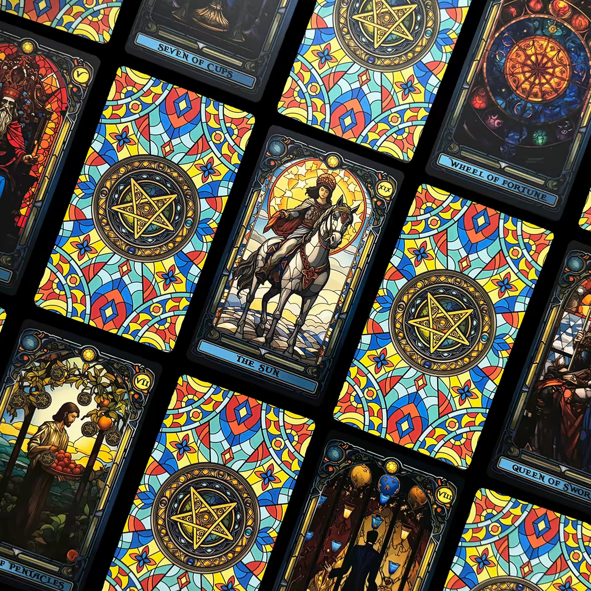 Stained Glass Tarot Deck 78 Ca – Board Game Oracle recenzja i cena