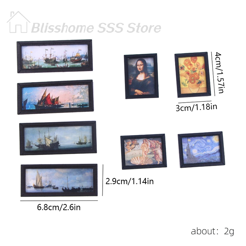 【S】8Pcs/Set 1:12 Dollhouse Min – Miniature Painting Set recenzja i cena