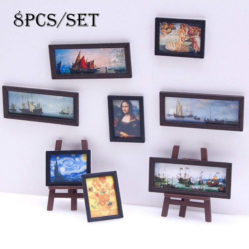 8Pcs/Set 1:12 Dollhouse Miniat – Miniature Painting Set recenzja i cena