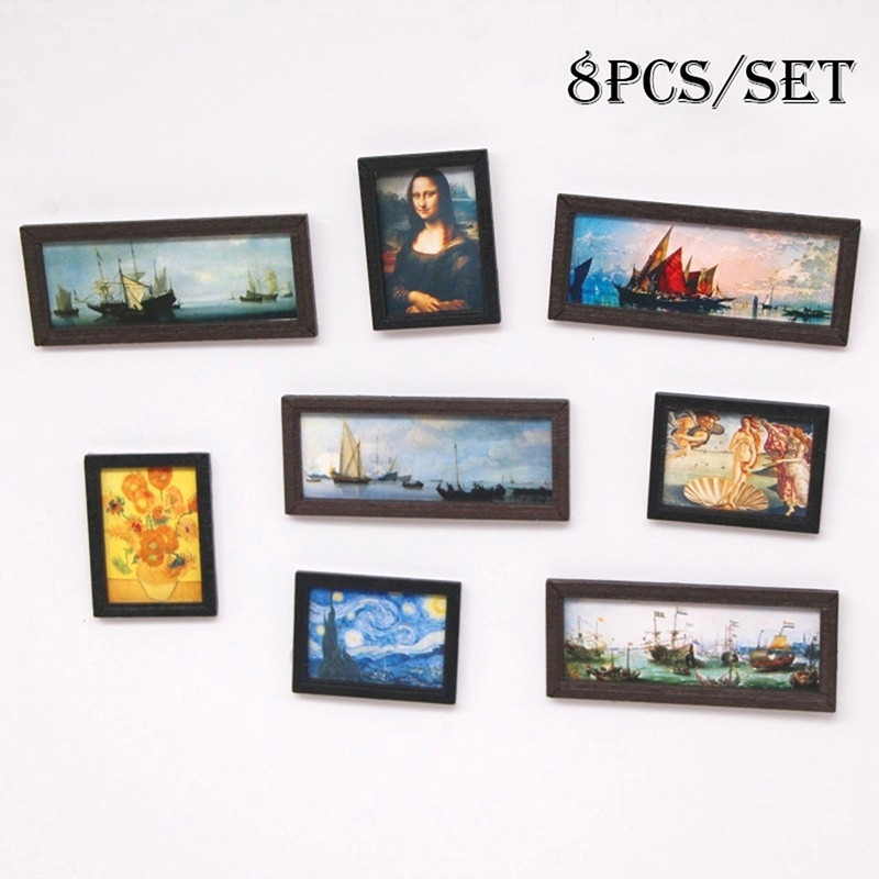 8Pcs/Set 1:12 Dollhouse Miniat – Miniature Painting Set recenzja i cena