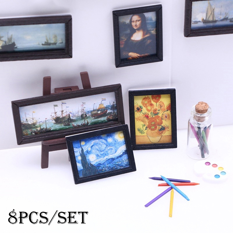 8Pcs/Set 1:12 Dollhouse Miniat – Miniature Painting Set recenzja i cena